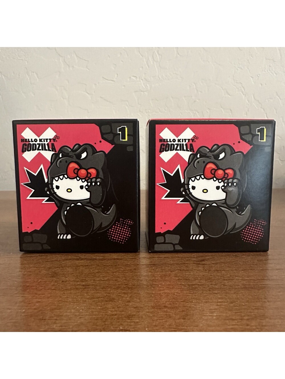 New In Box - Lot of 2 Hello Kitty x Godzilla #1 McDonald’s Happy Meal Toy